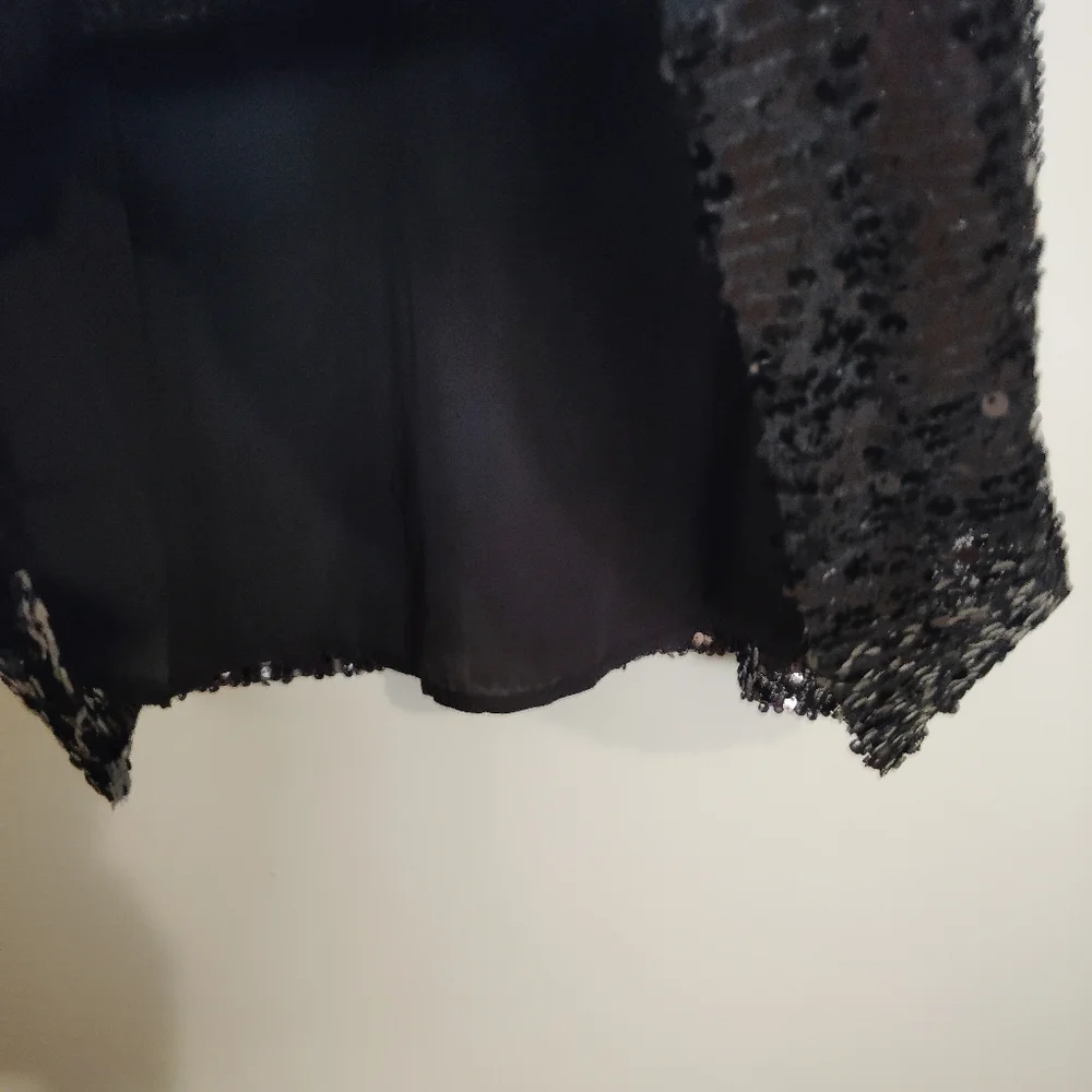 Sugar Lips Black Sequin Mini Dress Size M - Picture 6 of 13
